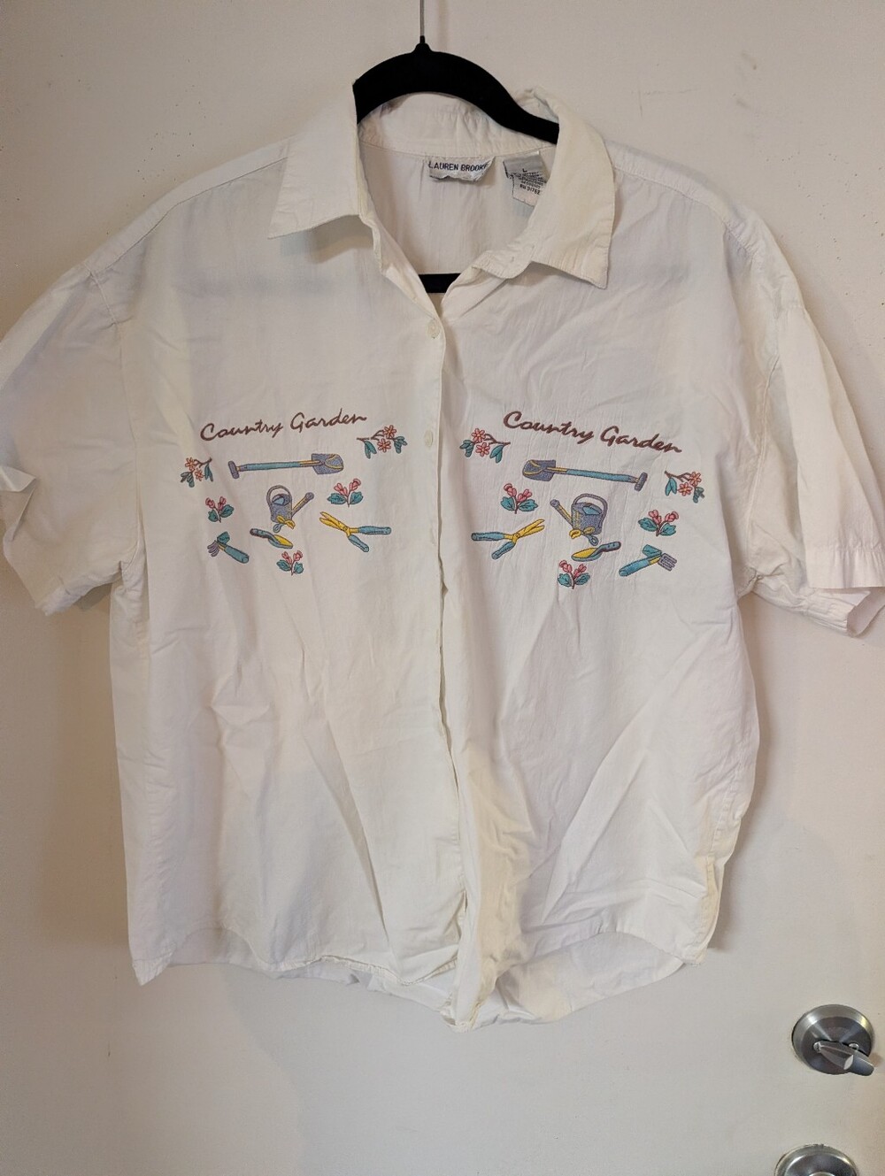 "Country Garden" Embroidered Button Down